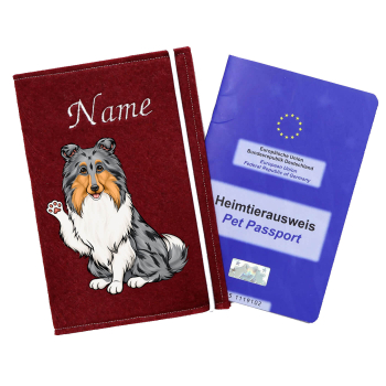 Impfpasshülle für die Hunderasse Langhaarcollie blue merle